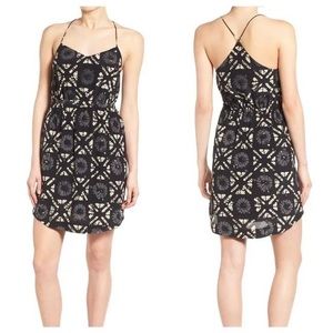 Madewell Starview Batik Grid Silk Cami Mini Dress